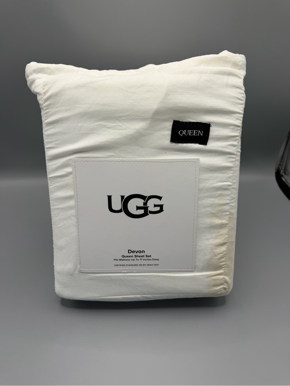 UGG Devon Sheet Set Queen 17" Deep Mattress Himalayan Salt White